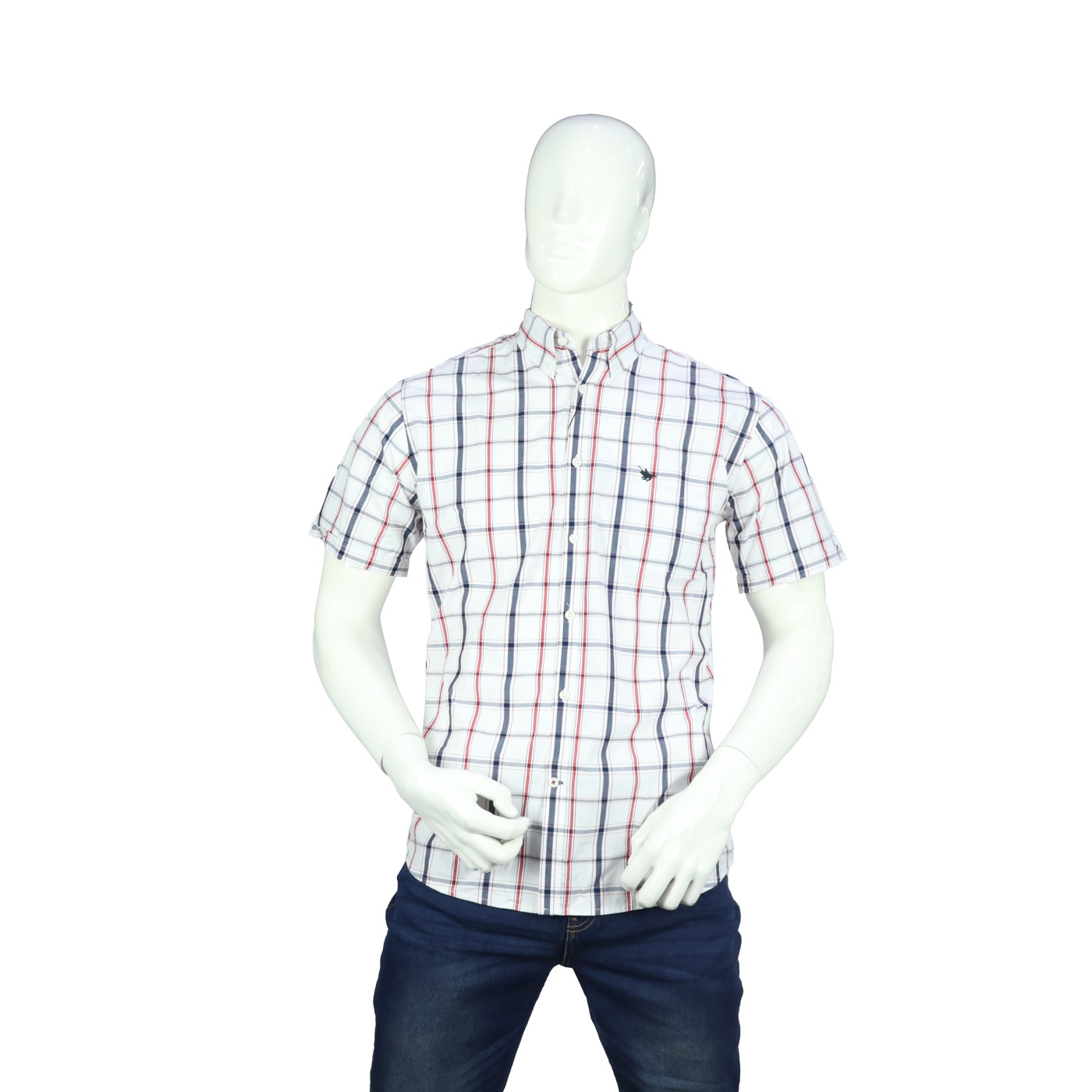 CAMISA MANGA CORTA PARA HOMBRE A CUADROS - LONG BEACH POLO CLUB