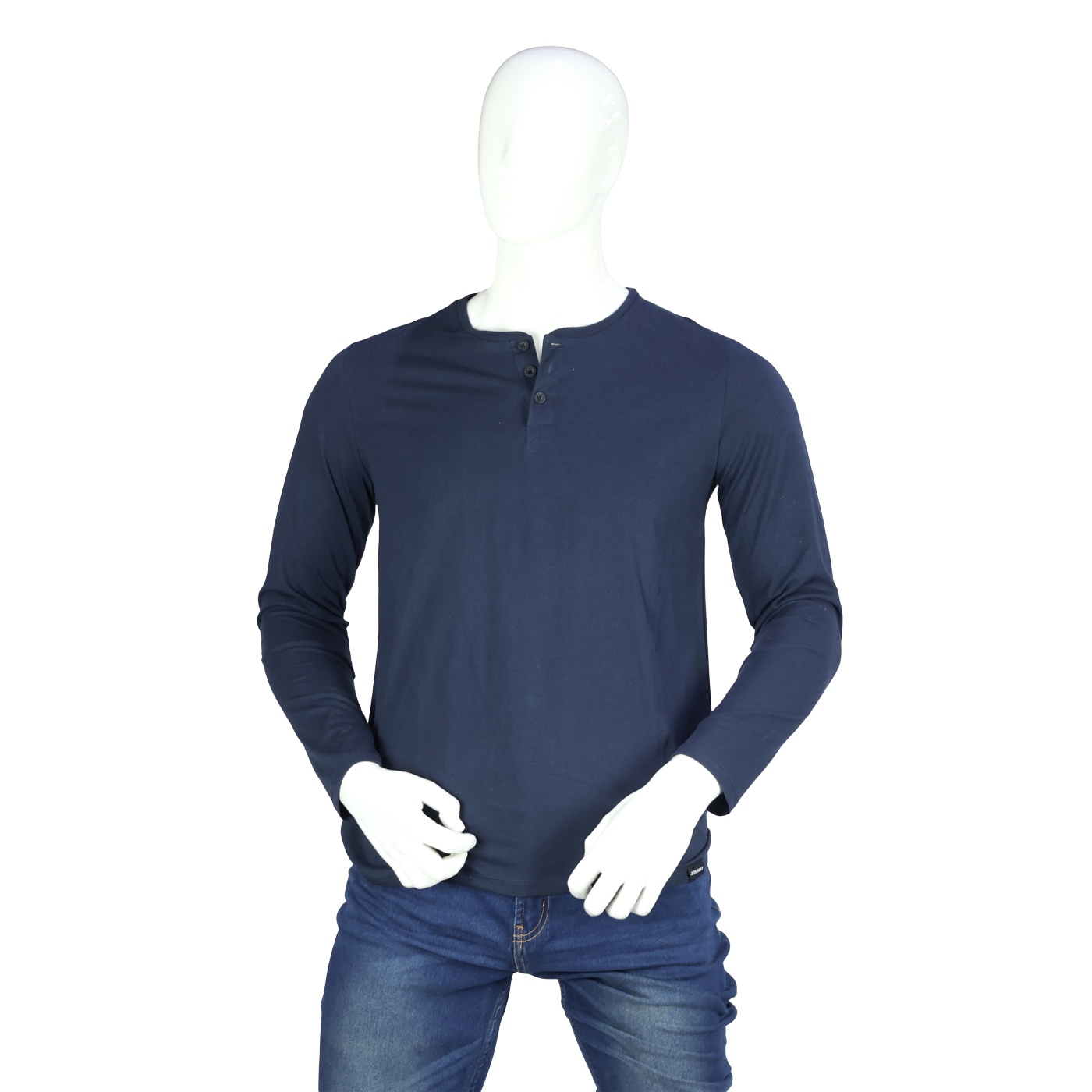 T-SHIRT MANGA LARGA CUELLO CHINO  - JHONY COTTON