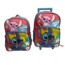 MOCHILA CON RUEDAS STICH ( ROLLER) - DISNEY