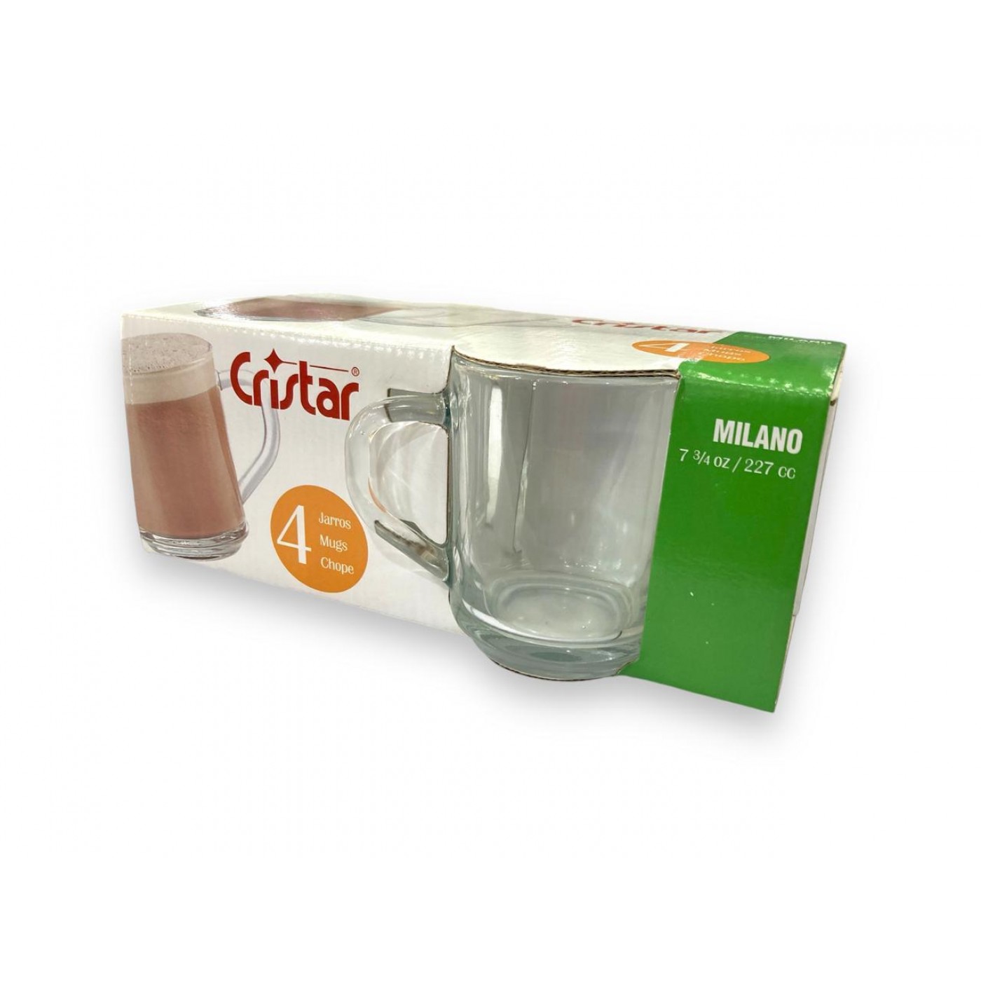 SET DE 4 TAZA DE VIDRIO - CRISTAR