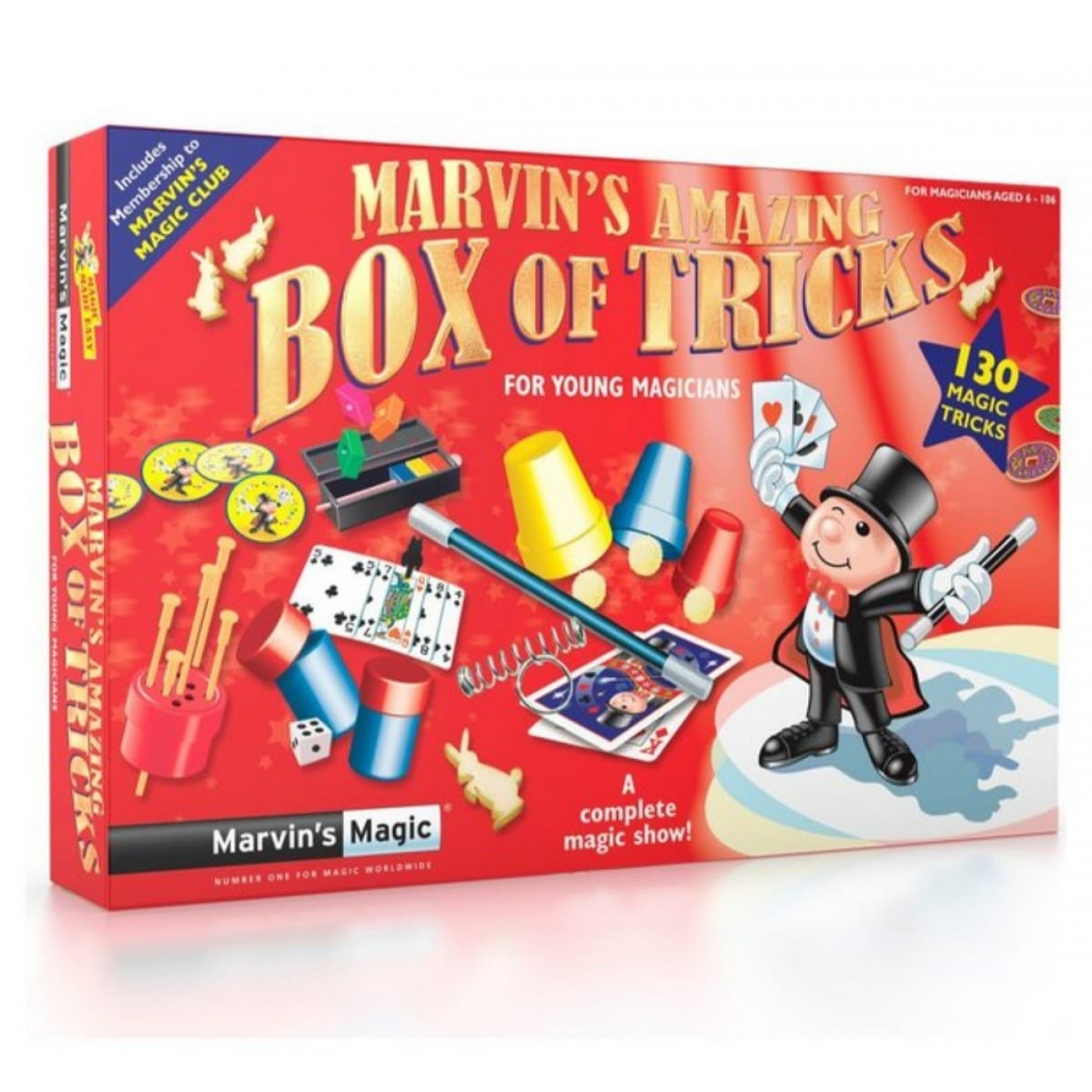 JUEGO DE MAGIA  (130 JUEGOS  ) BOX OF TRICKS - MARVINS MAGIC