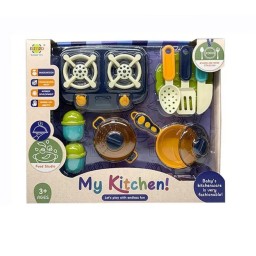 SET DE COCINA CON UTENCILIOS - RUNMAO TOYS